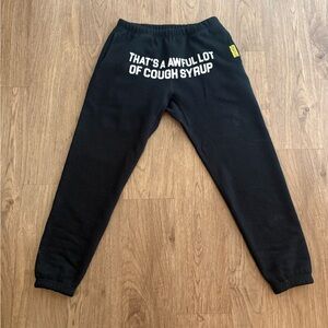 Black Graphic Jogger Sweatpants with Bold White Text